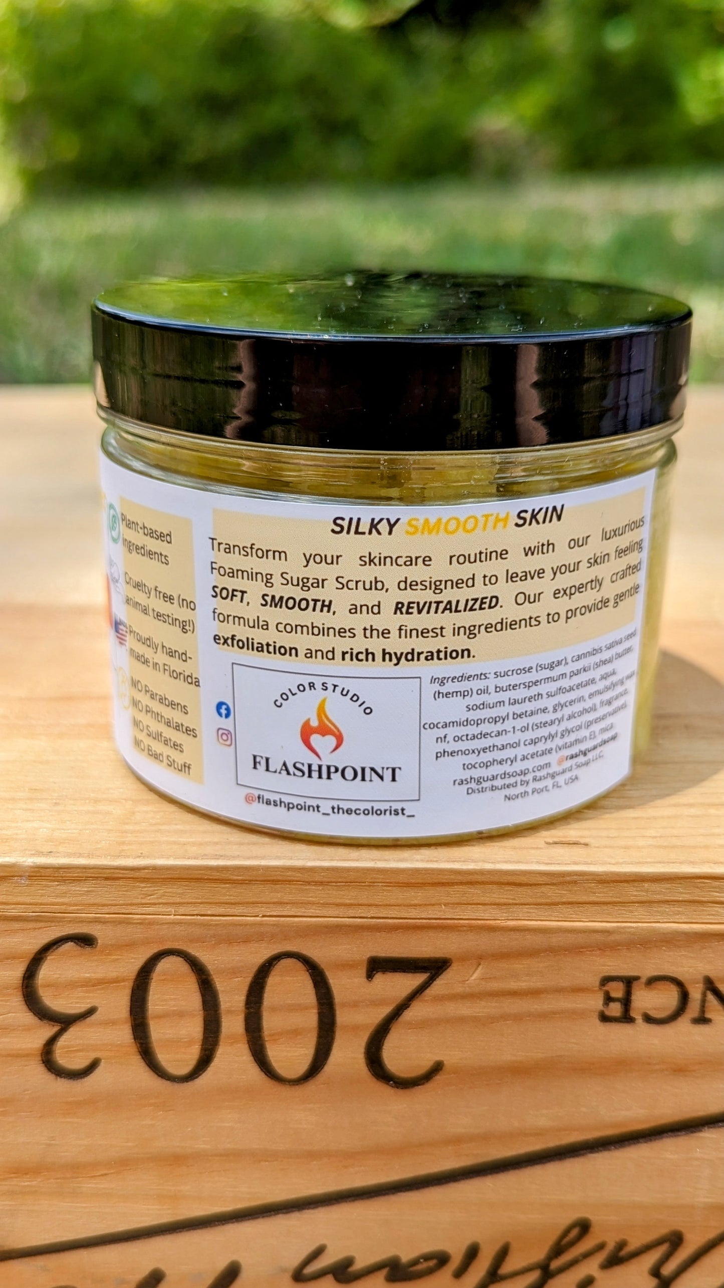 Summer Sun Foaming Sugar Scrub Emulsified Hemp Shea Butter Exfoliation Moisturizing Natural Plant Based Ingredients Vitimin E