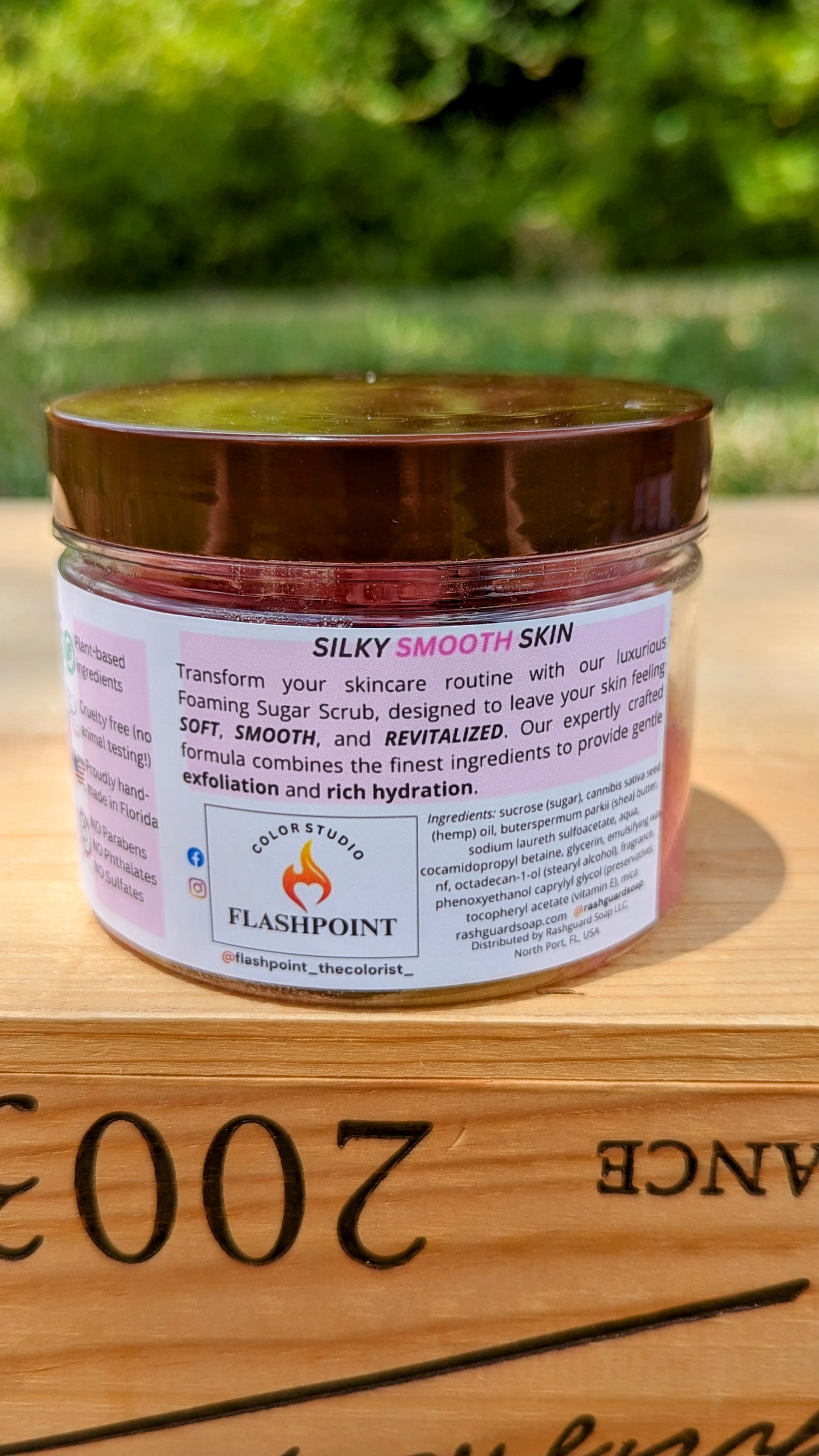 Pink Paradise Foaming Sugar Scrub Emulsified Hemp Shea Butter Exfoliation Moisturizing Natural Plant Based Ingredients Vitimin E