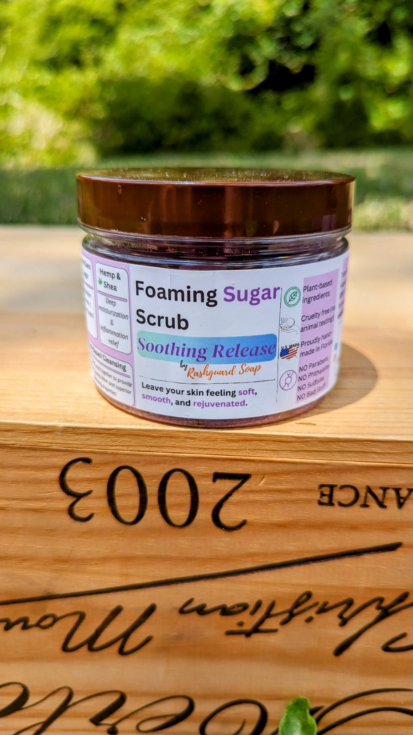 Soothing Release Foaming Sugar Scrub Emulsified Hemp Shea Butter Exfoliation Moisturizing Natural Plant Based Ingredients Vitimin E